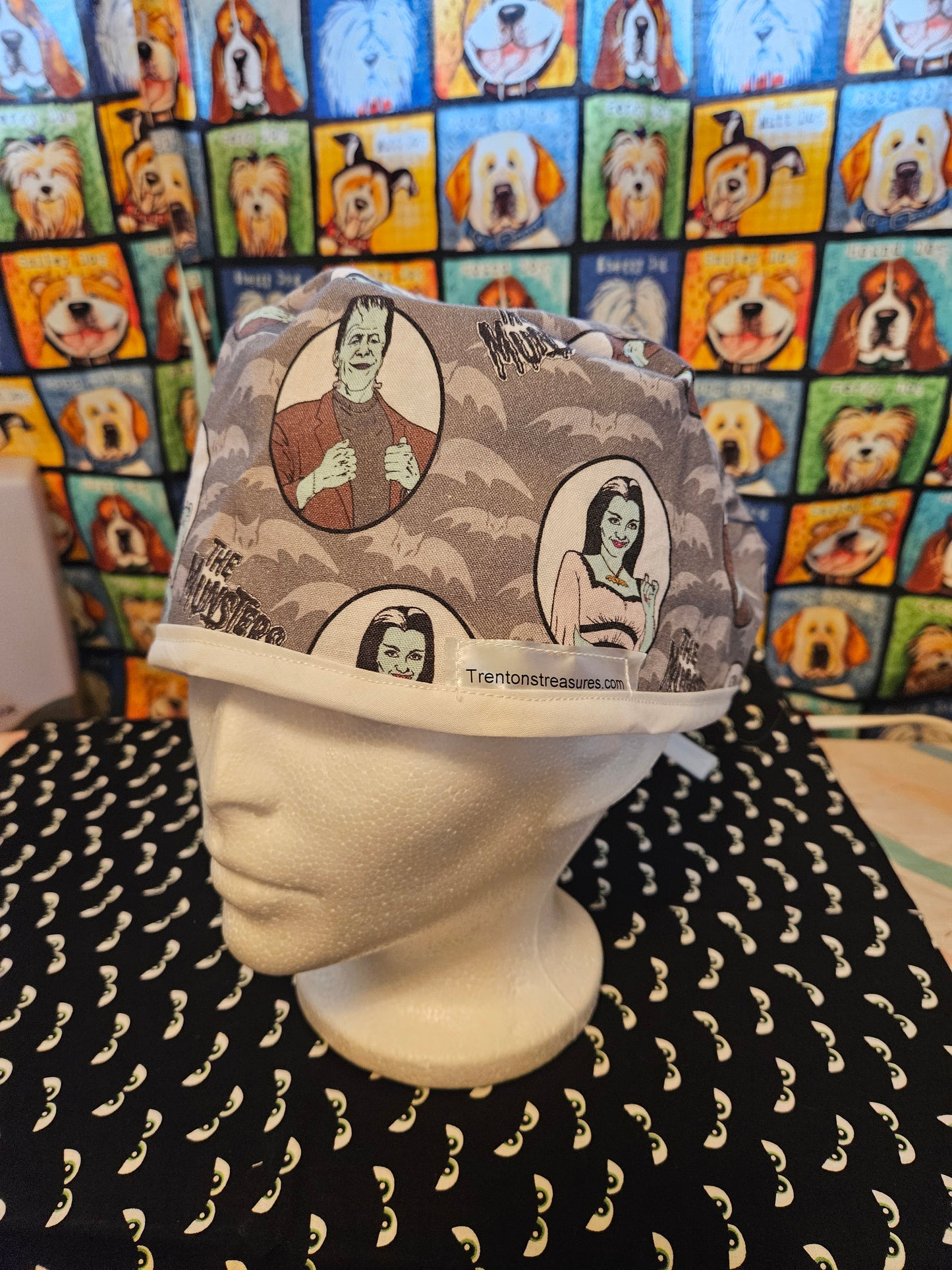 Munsters Skull Cap with white ties