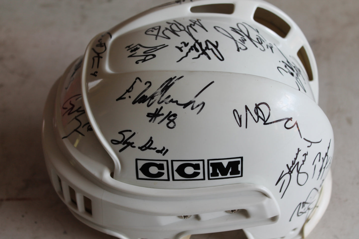 Tacoma Sabercats Hockey Helmet Signed by Team